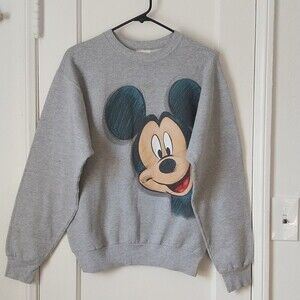 Vintage Mickey Mouse Sweatshirt Disneyland Gray Women's Small